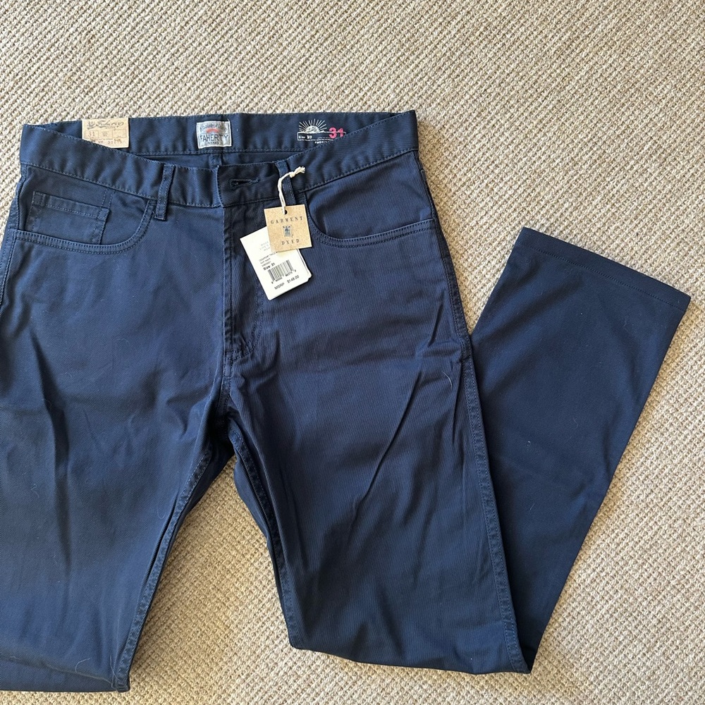 NWT Faherty Navy Blue Twill pants